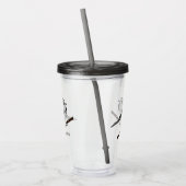 Schattig gebergte Chickadee Bird geïllustreerd Acryl Drinkbeker (Links)