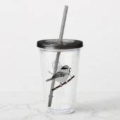 Schattig gebergte Chickadee Bird geïllustreerd Acryl Drinkbeker (Achterkant)