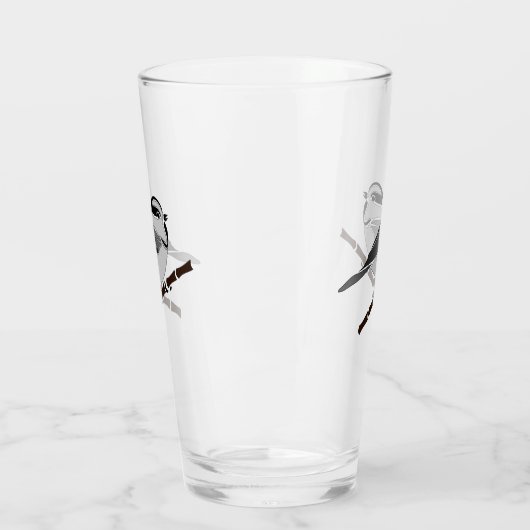 Schattig gebergte Chickadee Bird geïllustreerd Glas (Links)