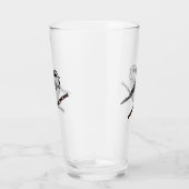 Schattig gebergte Chickadee Bird geïllustreerd Glas (Rechts)