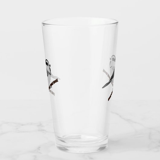 Schattig gebergte Chickadee Bird geïllustreerd Glas (Rechts)