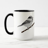 Schattig gebergte Chickadee Bird geïllustreerd Mok (Links)