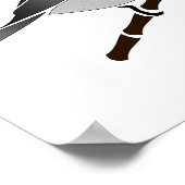 Schattig gebergte Chickadee Bird geïllustreerd Poster (Hoek)