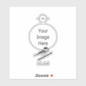 Schattig gebergte Chickadee Bird geïllustreerd Sticker (Vel)