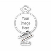 Schattig gebergte Chickadee Bird geïllustreerd Sticker (Voorkant)