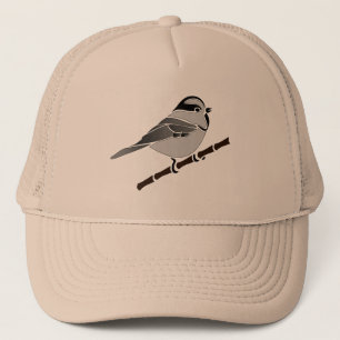 Schattig gebergte Chickadee Bird geïllustreerd Trucker Pet