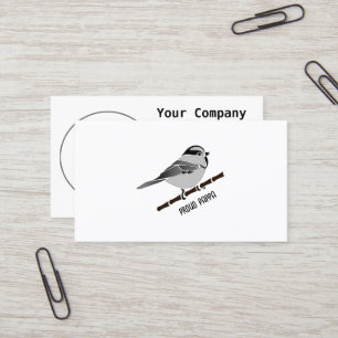 Schattig gebergte Chickadee Bird geïllustreerd Visitekaartje