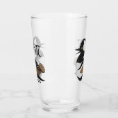 Schattig gebogen Merganser Duck zwemmen Glas (Links)