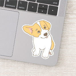 Schattig gebogen oor Welsh Corgi Tekening Sticker