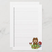 Schattig gebondenheid met puppy Dog Briefpapier (Voorkant / Achterkant)