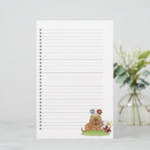 Schattig gebondenheid met puppy Dog Briefpapier (Staand voorkant)