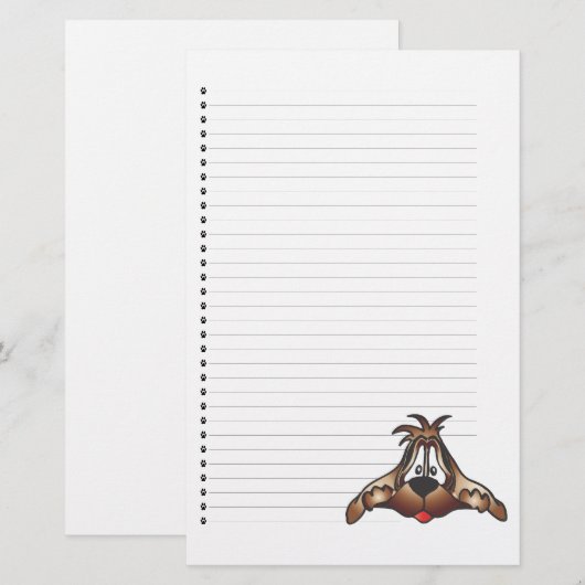 Schattig gebondenheid met puppy Dog Briefpapier (Voorkant / Achterkant)