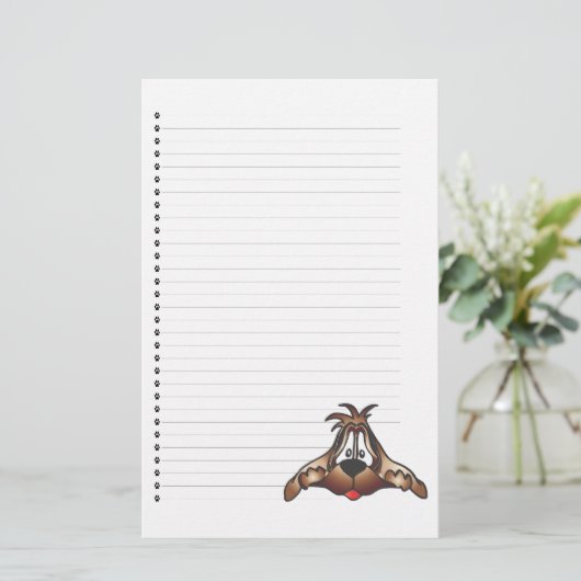 Schattig gebondenheid met puppy Dog Briefpapier (Staand voorkant)