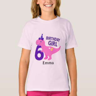Schattig geboortemeisje van een dinosaurus - 6e ve t-shirt