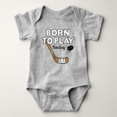 Schattig Geboren om Hockey te Spelen Baby Romper (Voorkant)