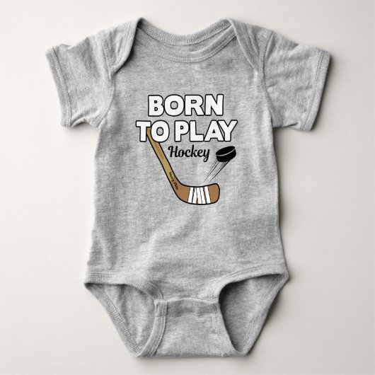 Schattig Geboren om Hockey te Spelen Baby Romper (Voorkant)