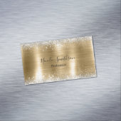Schattig geborsteld goud faux zilver glitter magnetisch visitekaartje (Voorbeeld)