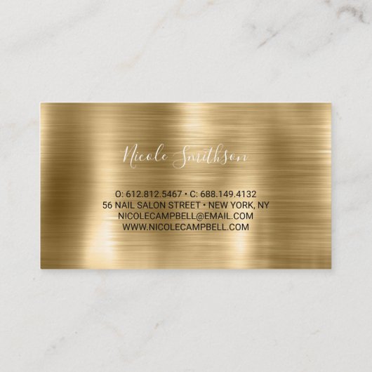 Schattig geborsteld goud faux zilver glitter visitekaartje (Achterkant)