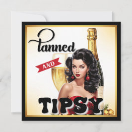 Schattig Gebronsd en Tipsy Pin-up Feestdagenkaart