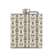 Schattig gebruikerspatroon op lichtgele achtergron heupfles (Achterkant)