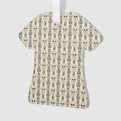 Schattig gebruikerspatroon op lichtgele achtergron ornament (voorkant)