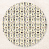 Schattig gebruikerspatroon op lichtgele achtergron ronde kartonnen onderzetter (Voorkant)