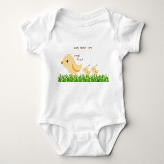 Schattig Geel Baby Kuiken Romper (Voorkant)