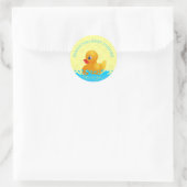 Schattig Geel Blauw Rubber Ducky Baby shower Ronde Sticker (Tas)