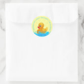 Schattig Geel Blauw Rubber Ducky Baby shower Ronde Sticker (Tas)
