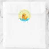 Schattig Geel Blauw Rubber Ducky Baby shower Ronde Sticker (Tas)