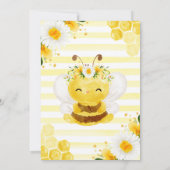 Schattig geel bloemig honingbij Baby shower Kaart (Achterkant)