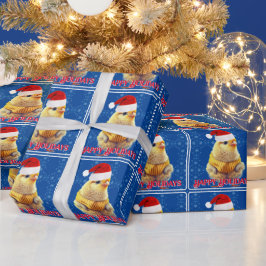 Schattig Geel Chick in Santa Hat Cadeaupapier