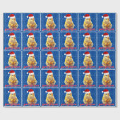 Schattig Geel Chick in Santa Hat Cadeaupapier (Vlak)