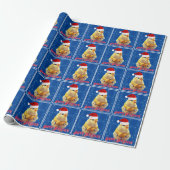Schattig Geel Chick in Santa Hat Cadeaupapier (Uitgerold)