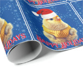 Schattig Geel Chick in Santa Hat Cadeaupapier (Rol Hoek)