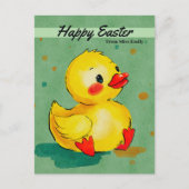 Schattig geel eendje paaszoete Waterverf Feestdagenkaart (Voorkant)