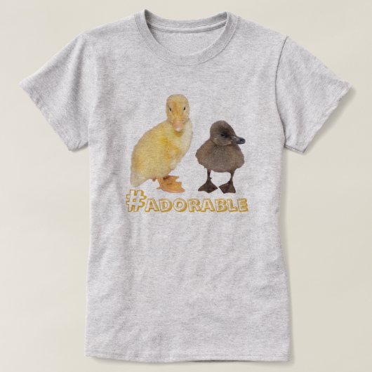 Schattig Geel en grijs Ducklings Foto aangepast T-shirt (Design voorkant)