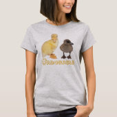 Schattig Geel en grijs Ducklings Foto aangepast T-shirt (Voorkant)
