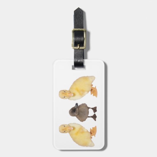 Schattig Geel en Grijze Bebouwingsfoto's Aangepast Bagagelabel (Voorkant verticaal)