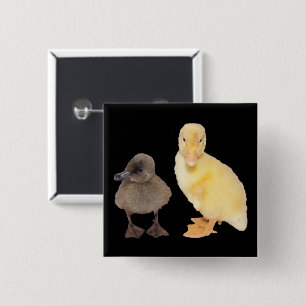Schattig Geel en Grijze slijmfoto Vierkante Button 5,1 Cm