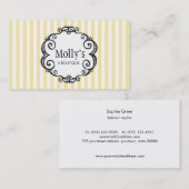 Schattig geel en witte streep Mode Boutique Visitekaartje (Voorkant / Achterkant)