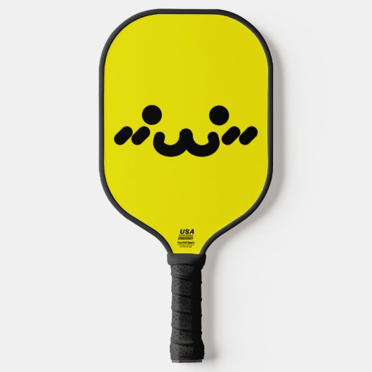 Schattig Geel Gezicht Pickleball Paddle (Voorkant)