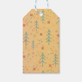 Schattig Geel Kerstfeest Cadeaulabel