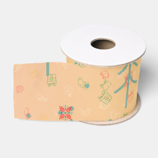 Schattig Geel Kerstfeest Grosgrain Lint