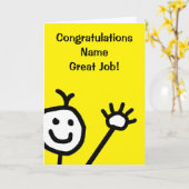 Schattig Geel Klein Lachend Gezicht Gefeliciteerd Kaart (Gele Bloem)