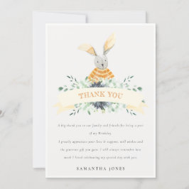 Schattig Geel Konijn Blad Alle Leeftijden Verjaard Bedankkaart