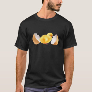 Schattig Geel Kuiken Kip Uitgekomen Ei Tiener Mann T-shirt