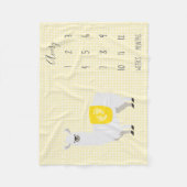 Schattig geel Llama Polka Dot Baby Milestone Fleece Deken (Voorkant)