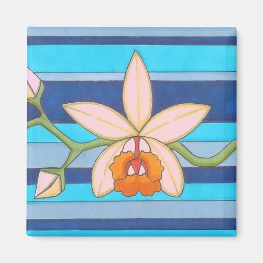 Schattig Geel Orchidee Bloem Aangepaste koelkast M Magneet (Voorkant)