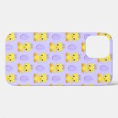Schattig Geel Paars Kippen Pasen Patroon Case-Mate iPhone Case (Achterkant (horizontaal))